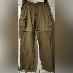 REI Khaki Convertible Nylon/Cotton Cargo Pants Shorts Camping Hiking Mens 33